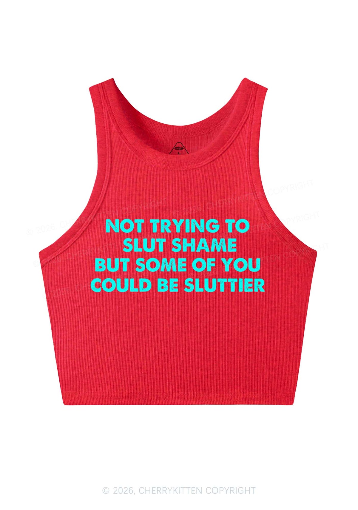 Not Trying To Slxt Shame Y2K Crop Tank Top Cherrykitten
