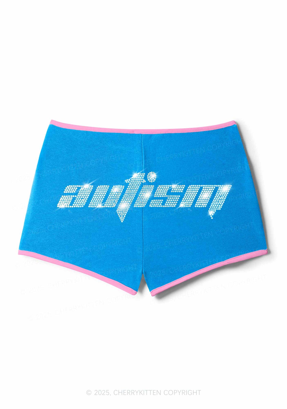 Rhinestone Autism Y2K Booty Shorts Cherrykitten