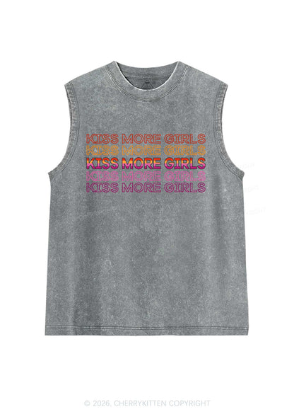 Kiss More Girls Pride Y2K Washed Muscle Tank Cherrykitten