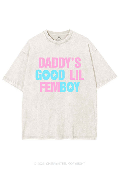 Daddys Good Lil Femboy Pride Y2K Shirts Washed Tee Cherrykitten