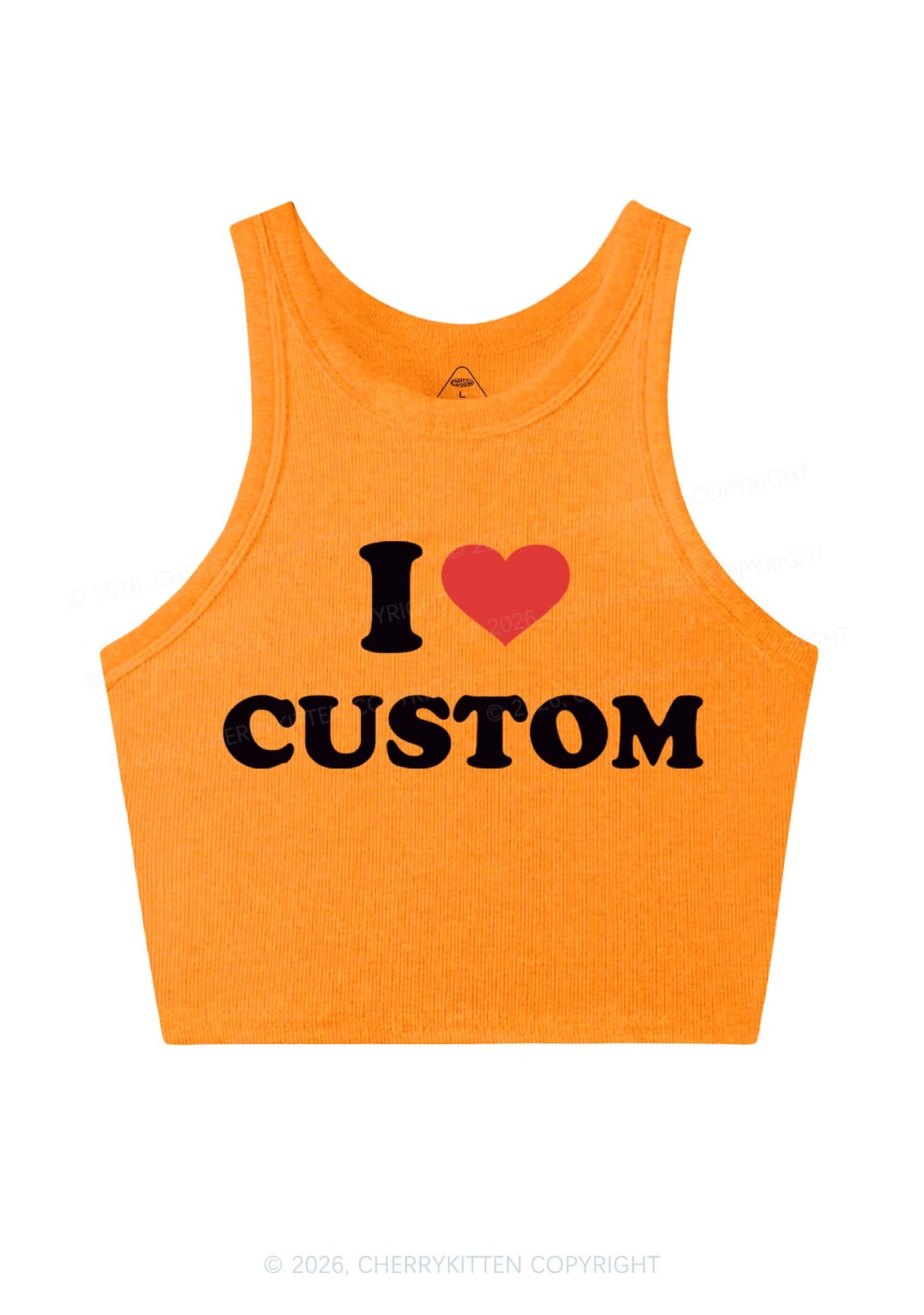 I Love Custom Personalized Y2K Crop Tank Top Cherrykitten