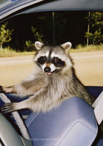 Raccoon Driver Y2K Mesh Crop Top Cherrykitten