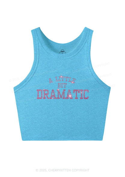 Rhinestone A Little Bit Dramatic Y2K Crop Tank Top Cherrykitten