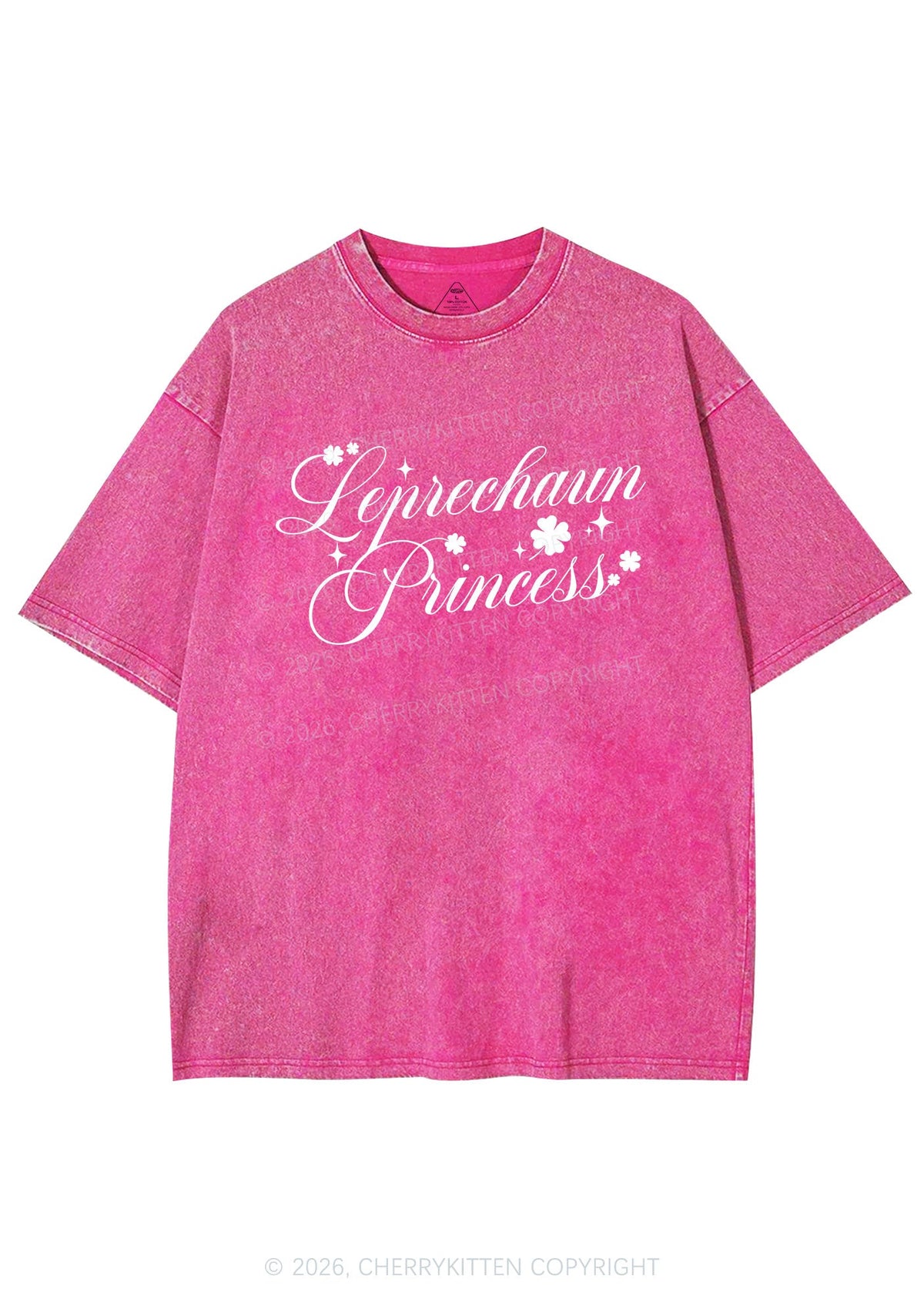 Leprechaun Princess St Patricks Y2K Shirts Washed Tee Cherrykitten