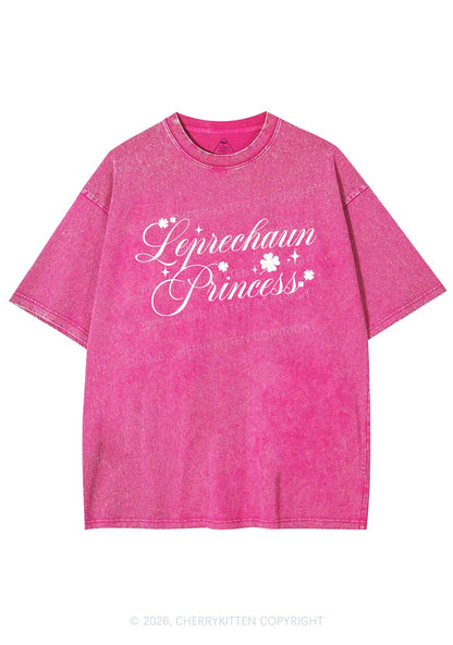 Leprechaun Princess St Patricks Y2K Shirts Washed Tee Cherrykitten