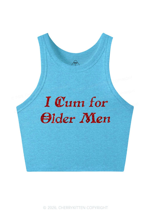 Glitter Come For Older Men Y2K Crop Tank Top Cherrykitten