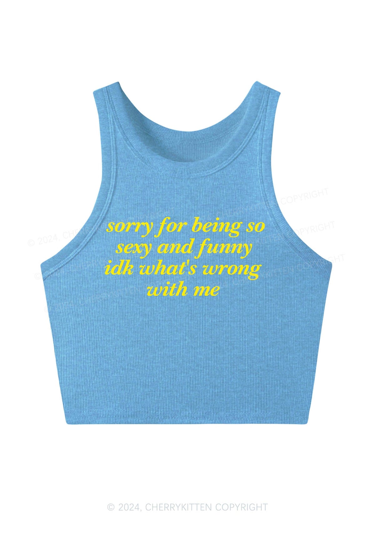 Sorry For Being So Funny Y2K Crop Tank Top Cherrykitten