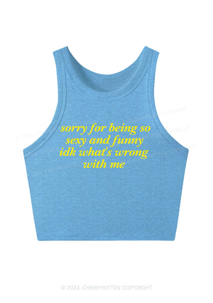 Sorry For Being So Funny Y2K Crop Tank Top Cherrykitten
