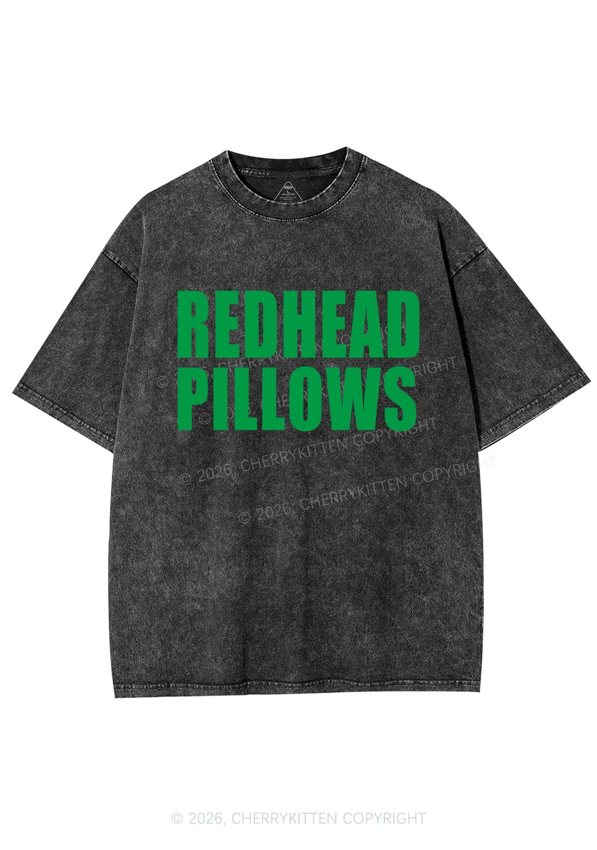 Redhead Pillows St Patricks Y2K Shirts Washed Tee Cherrykitten