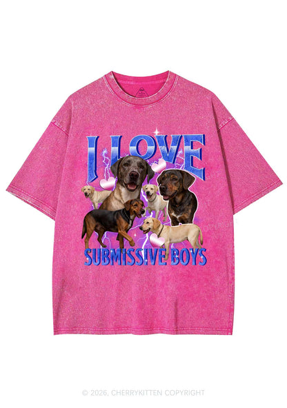 I Love S Dogs Y2K Shirts Washed Tee Cherrykitten