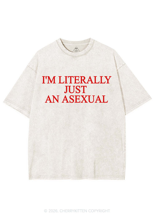 Im Literally Just An Asexual Pride Y2K Shirts Washed Tee Cherrykitten
