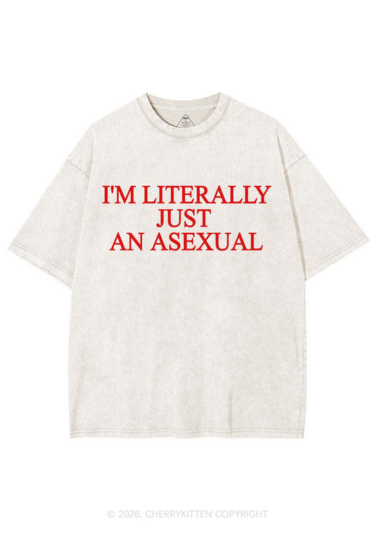 Im Literally Just An Asexual Pride Y2K Shirts Washed Tee Cherrykitten