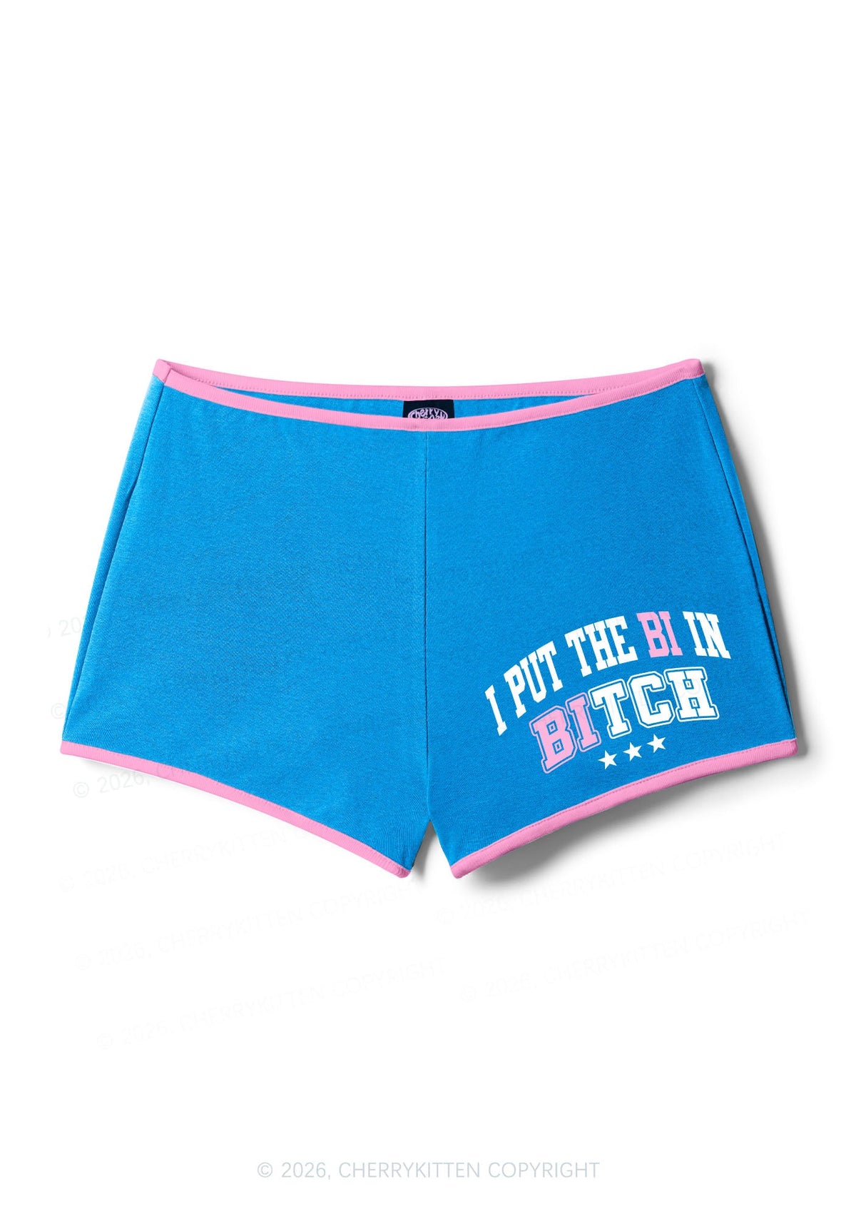 I Put The Bi In Bxxch Pride Y2K Booty Shorts Cherrykitten