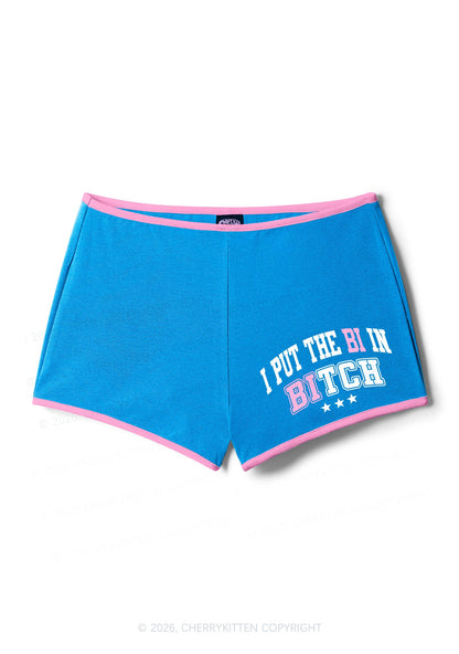 I Put The Bi In Bxxch Pride Y2K Booty Shorts Cherrykitten