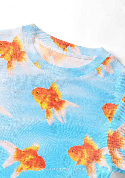 Goldfish Y2K Mesh Crop Top Cherrykitten