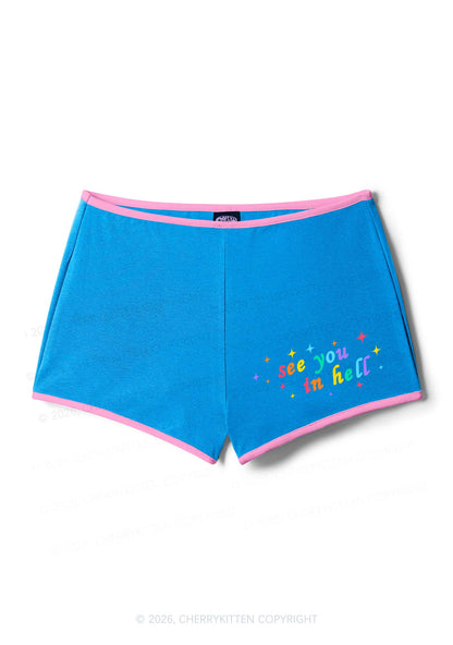 See You In Hell Pride Y2K Booty Shorts Cherrykitten