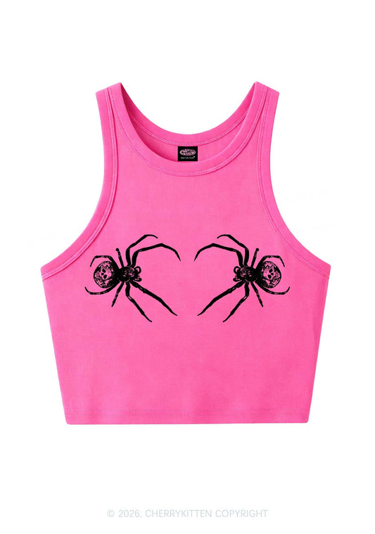Skull Spider Y2K Crop Tank Top Cherrykitten