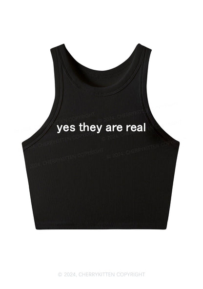 Yes They're Real Y2K Crop Tank Top Cherrykitten