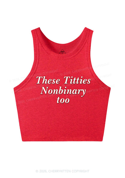 Txtties Nonbinary Too Pride Y2K Crop Tank Top Cherrykitten