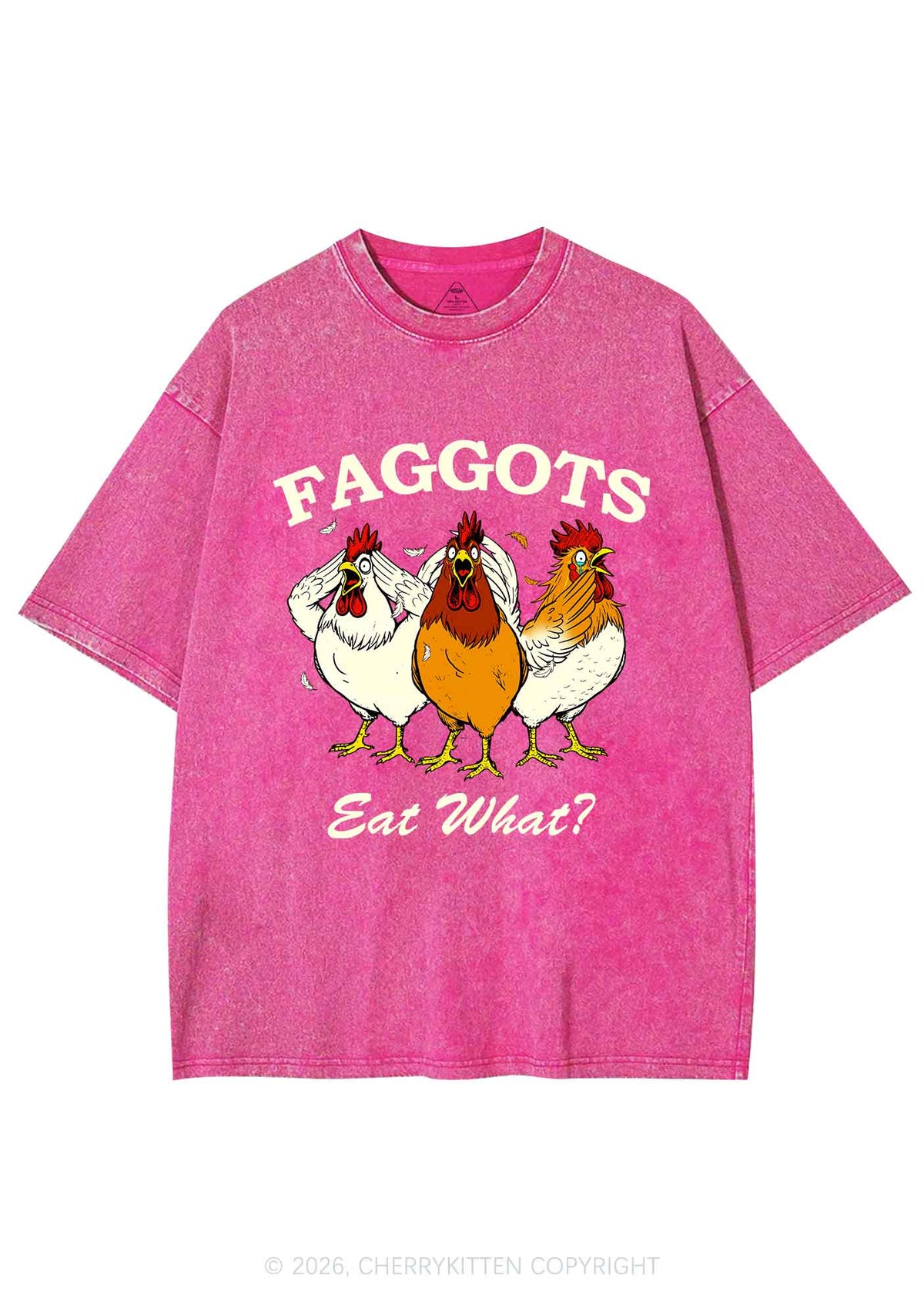 Faggots Eat What Pride Y2K Shirts Washed Tee Cherrykitten