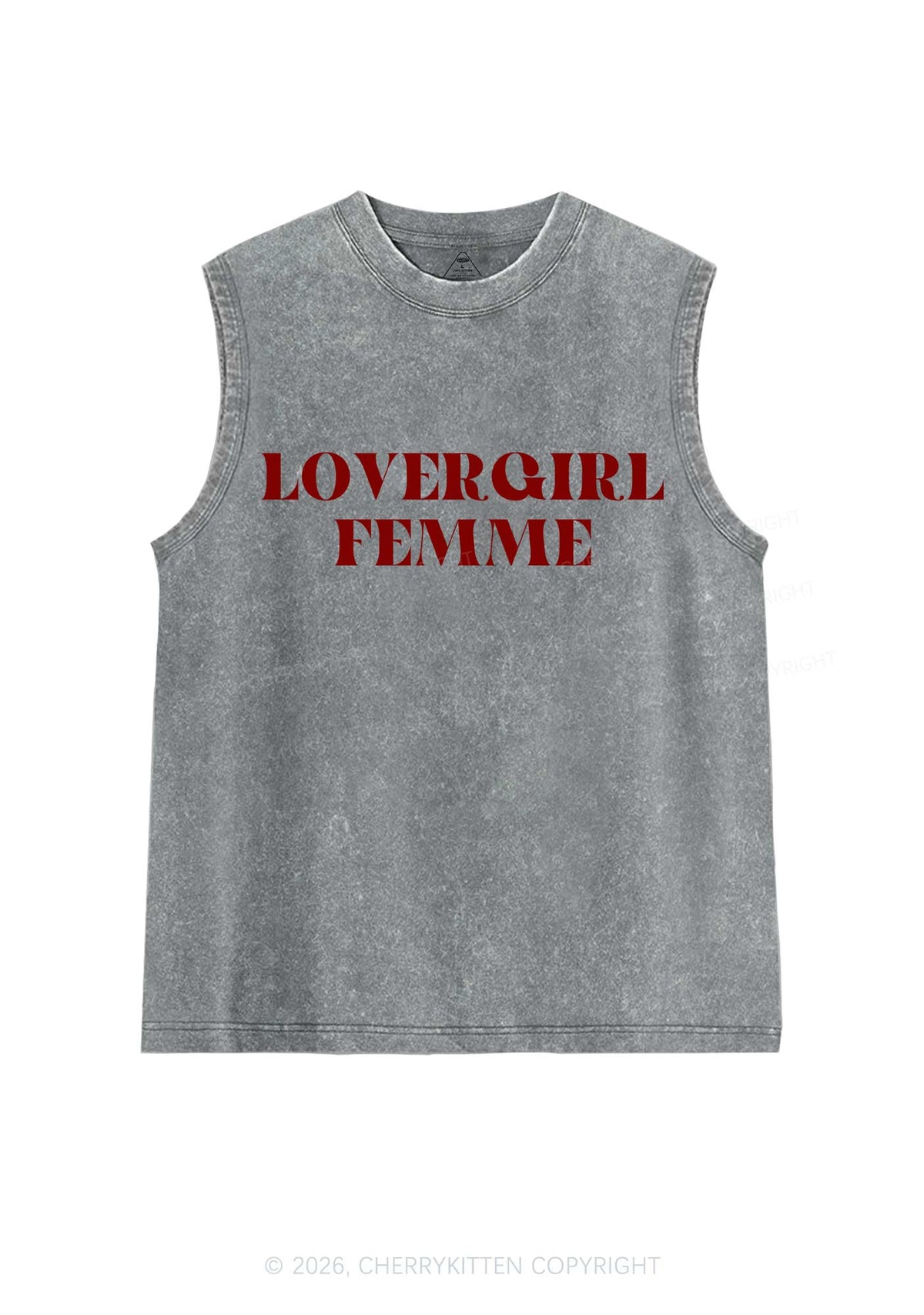 Lovergirl Femme Pride Y2K Washed Muscle Tank Cherrykitten
