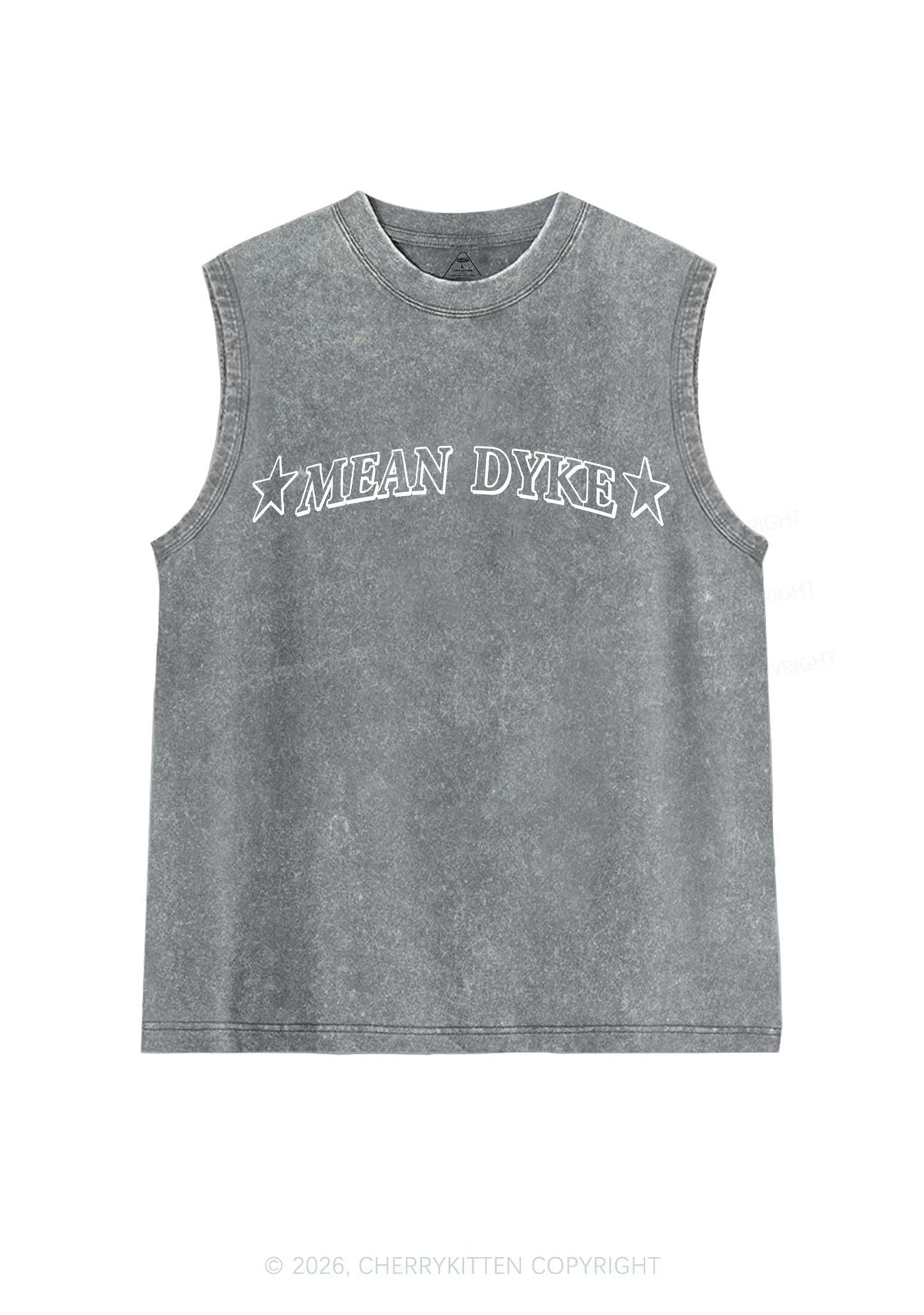 Mean Dyke Pride Y2K Washed Muscle Tank Cherrykitten