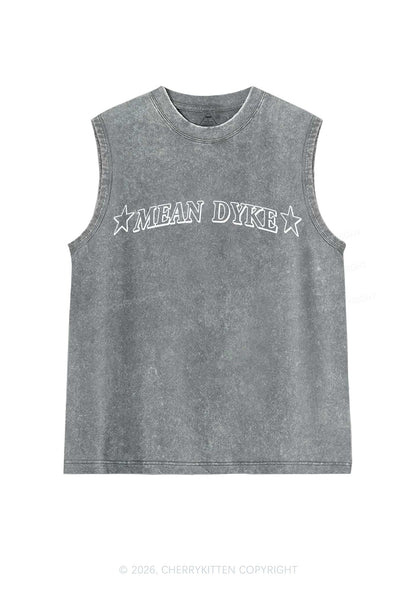 Mean Dyke Pride Y2K Washed Muscle Tank Cherrykitten