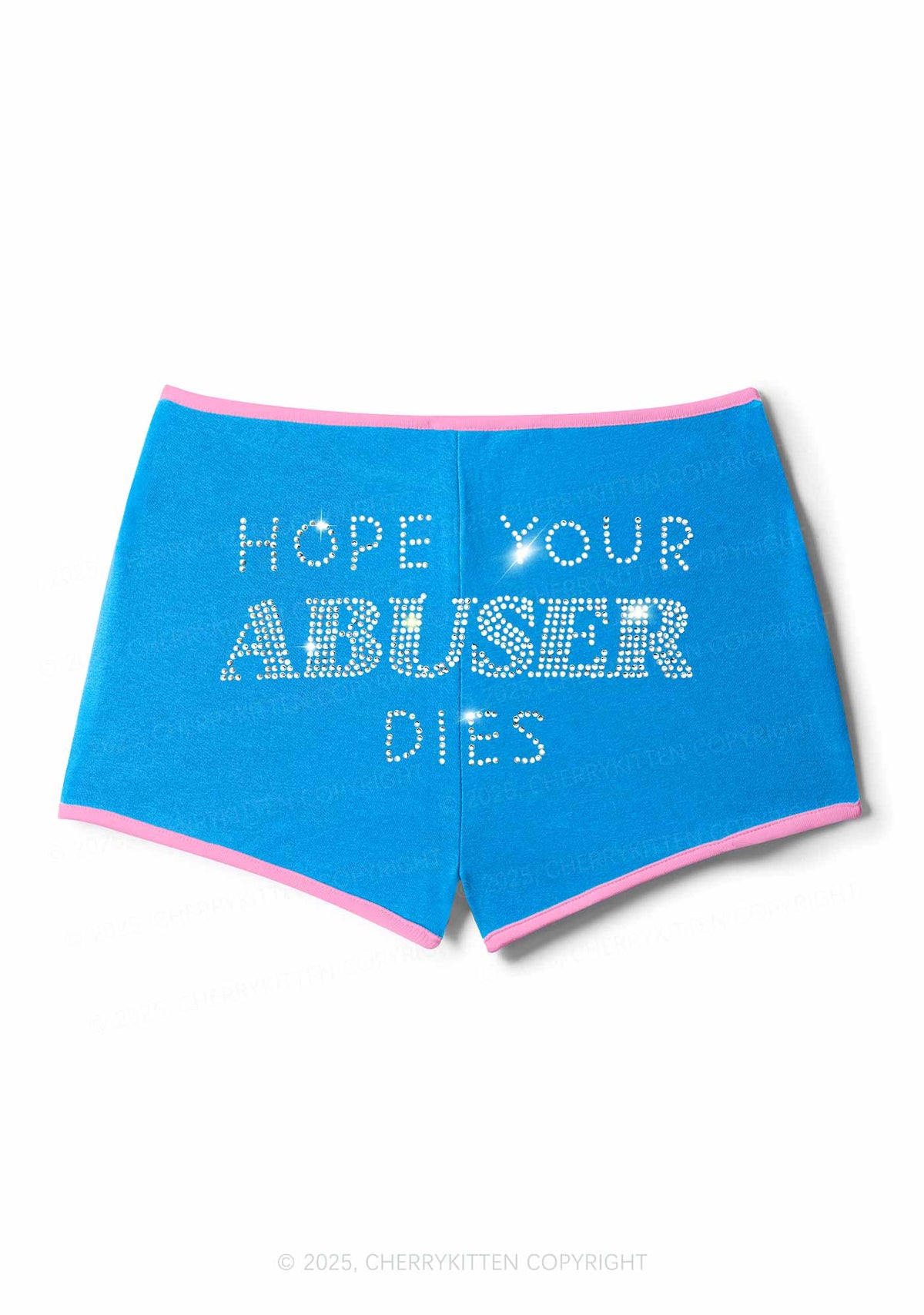 Rhinestone Abuser Dies Y2K Booty Shorts Cherrykitten