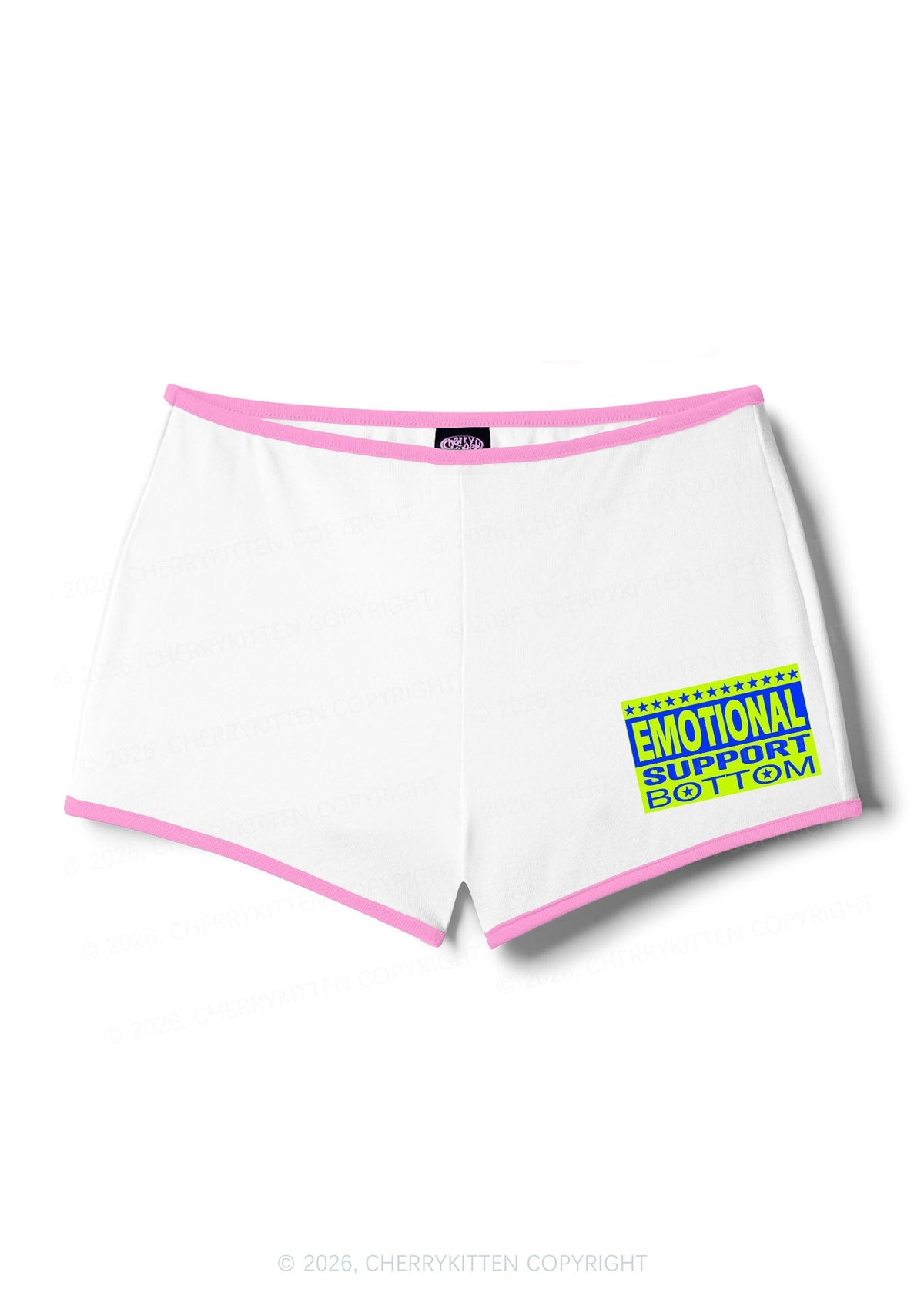 Emotional Support Bottom Pride Y2K Booty Shorts Cherrykitten