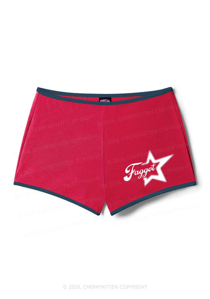 Retro Star Faggot Pride Y2K Booty Shorts Cherrykitten