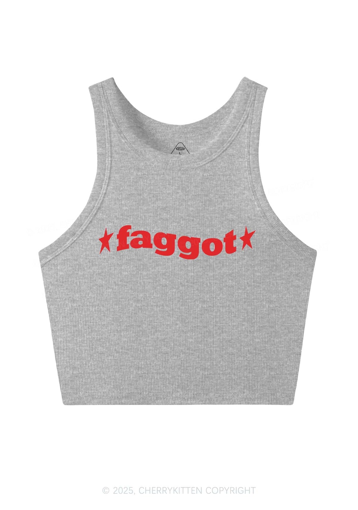 Red Faggot Pride Y2K Crop Tank Top Cherrykitten