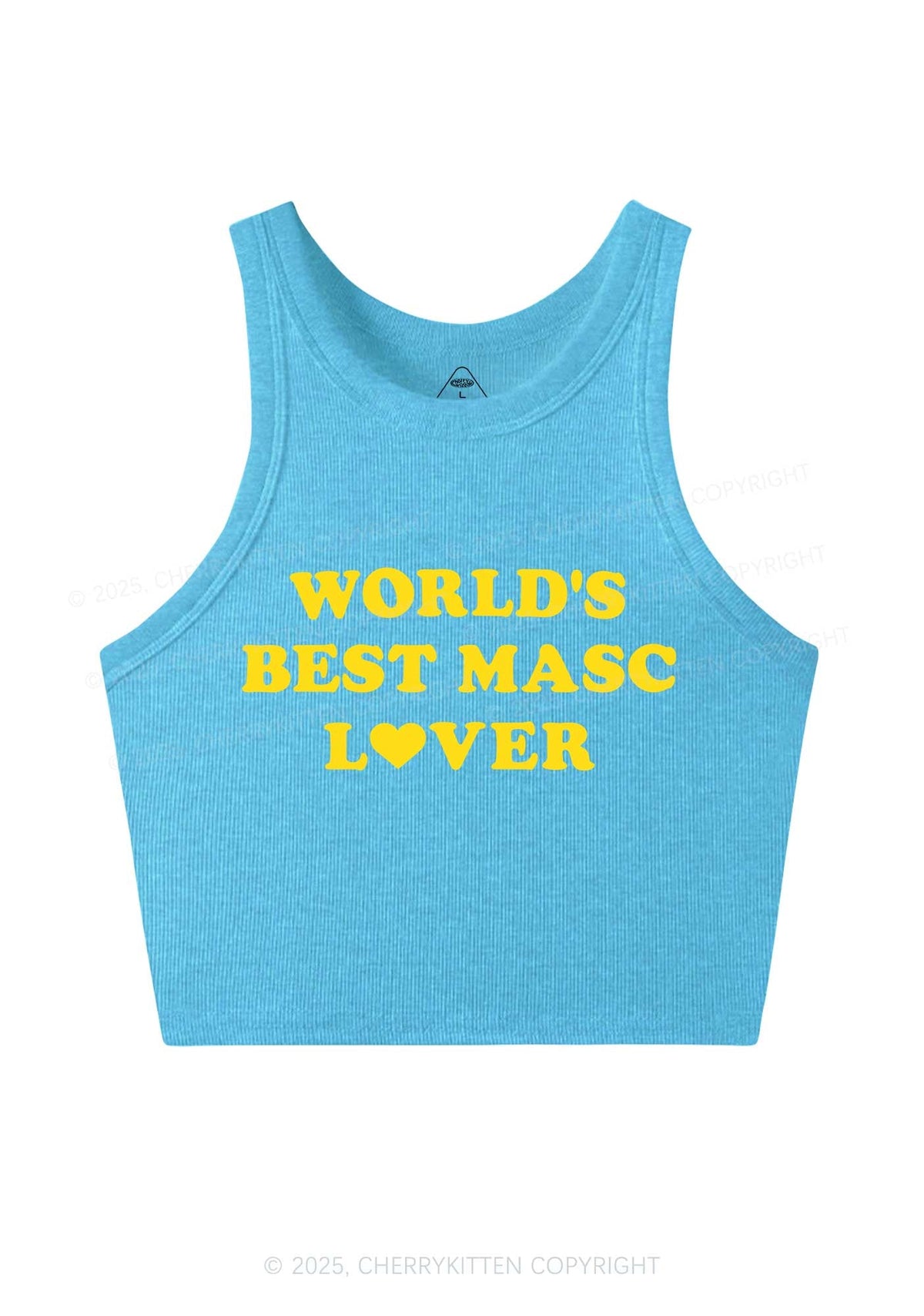Worlds Best Masc Lover Pride Y2K Crop Tank Top Cherrykitten
