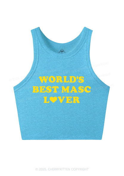 Worlds Best Masc Lover Pride Y2K Crop Tank Top Cherrykitten