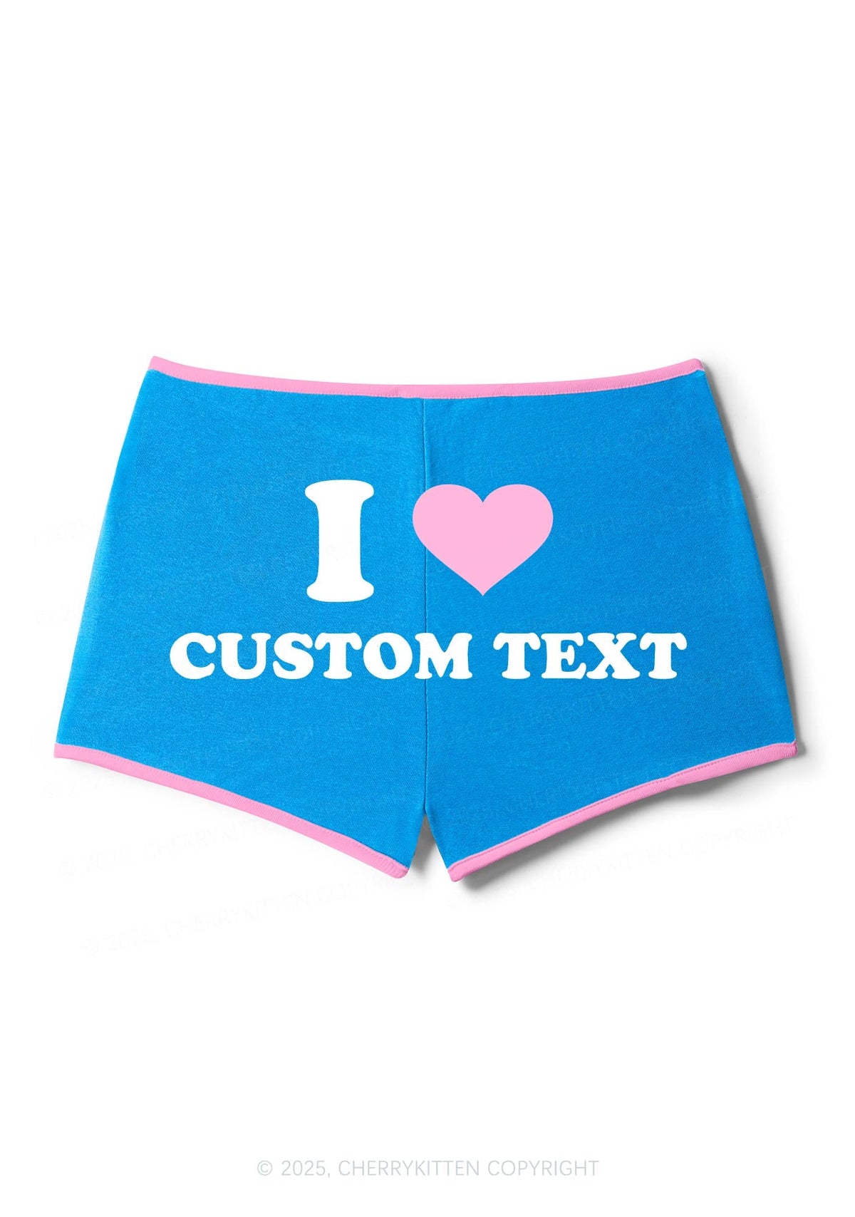 I Love Custom Personalized Y2K Contrast Mini Shorts Cherrykitten