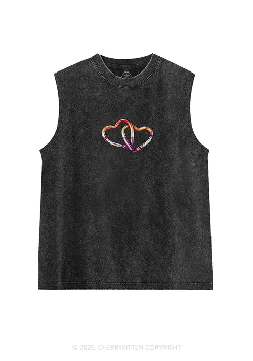 Carabiner Hearts Pride Y2K Washed Muscle Tank Cherrykitten
