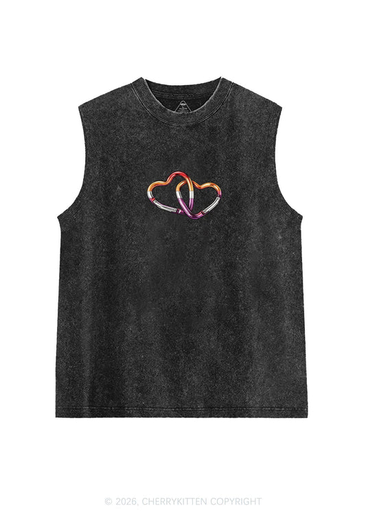 Carabiner Hearts Pride Y2K Washed Muscle Tank Cherrykitten