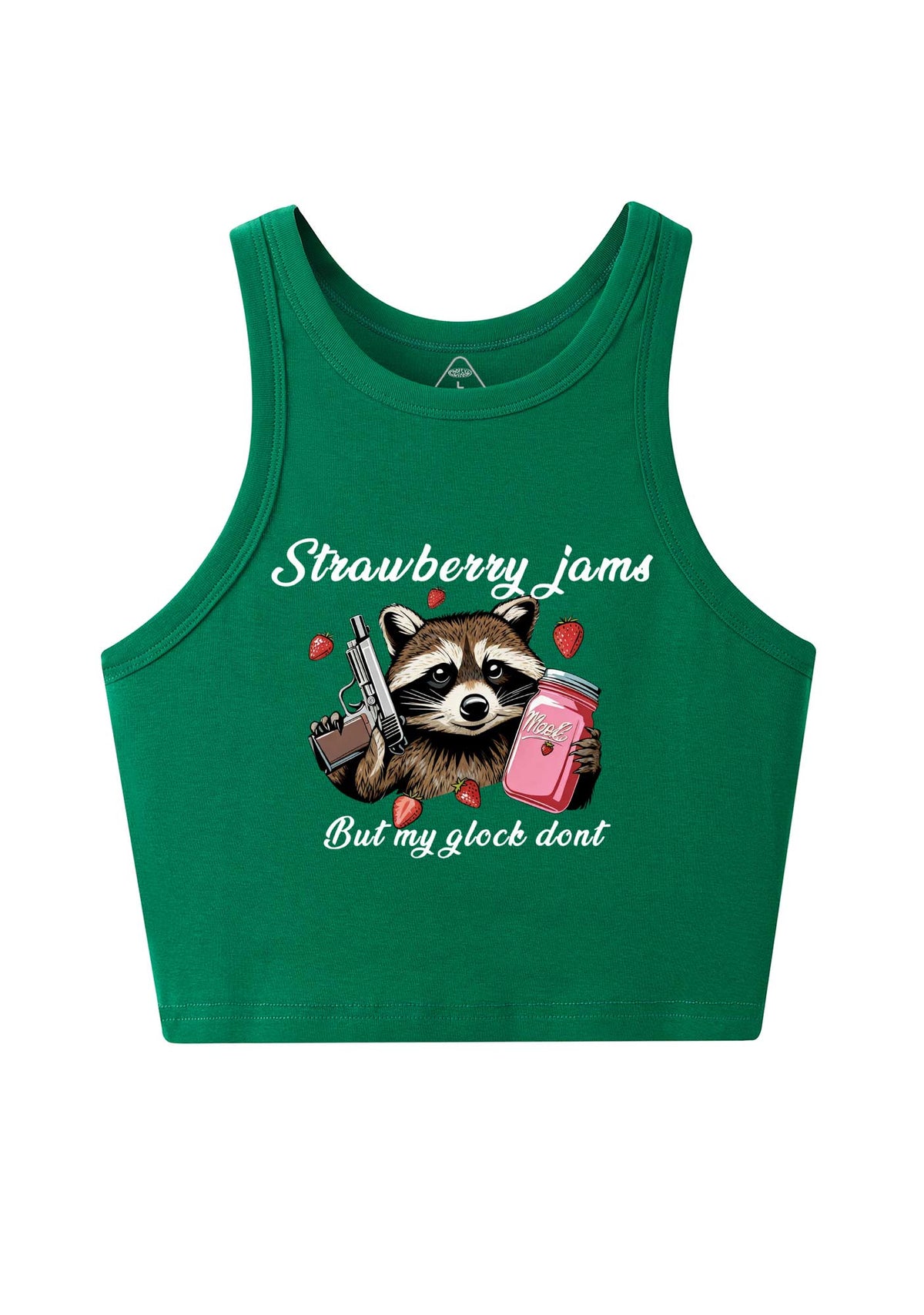 Strawberry Jams Raccoon Y2K Crop Tank Top Cherrykitten
