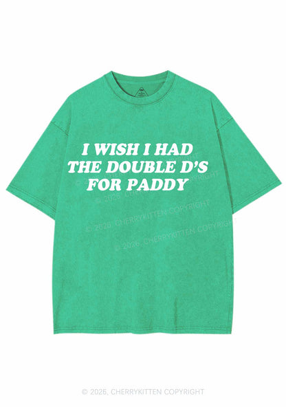 I Wish I Had Double Ds St Patricks Y2K Shirts Washed Tee Cherrykitten
