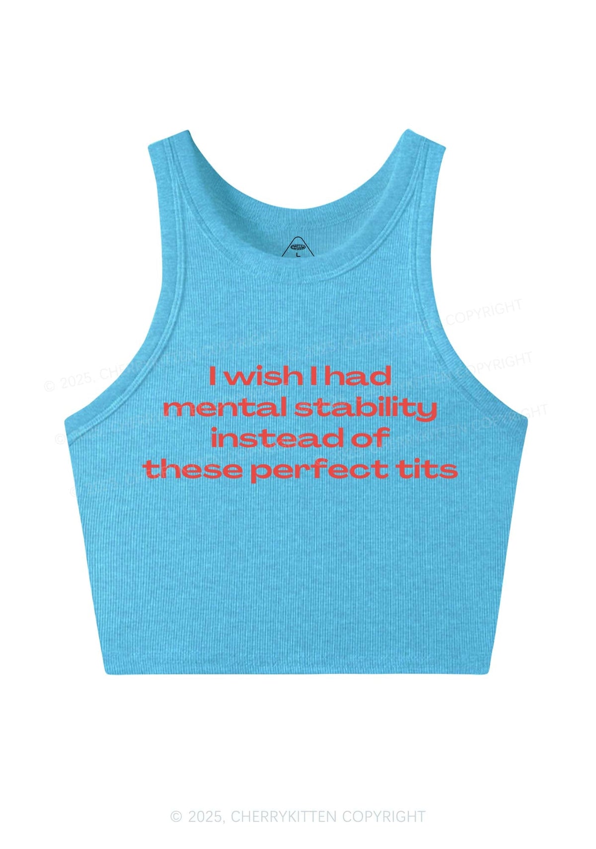 Mental Stability Y2K Crop Tank Top Cherrykitten