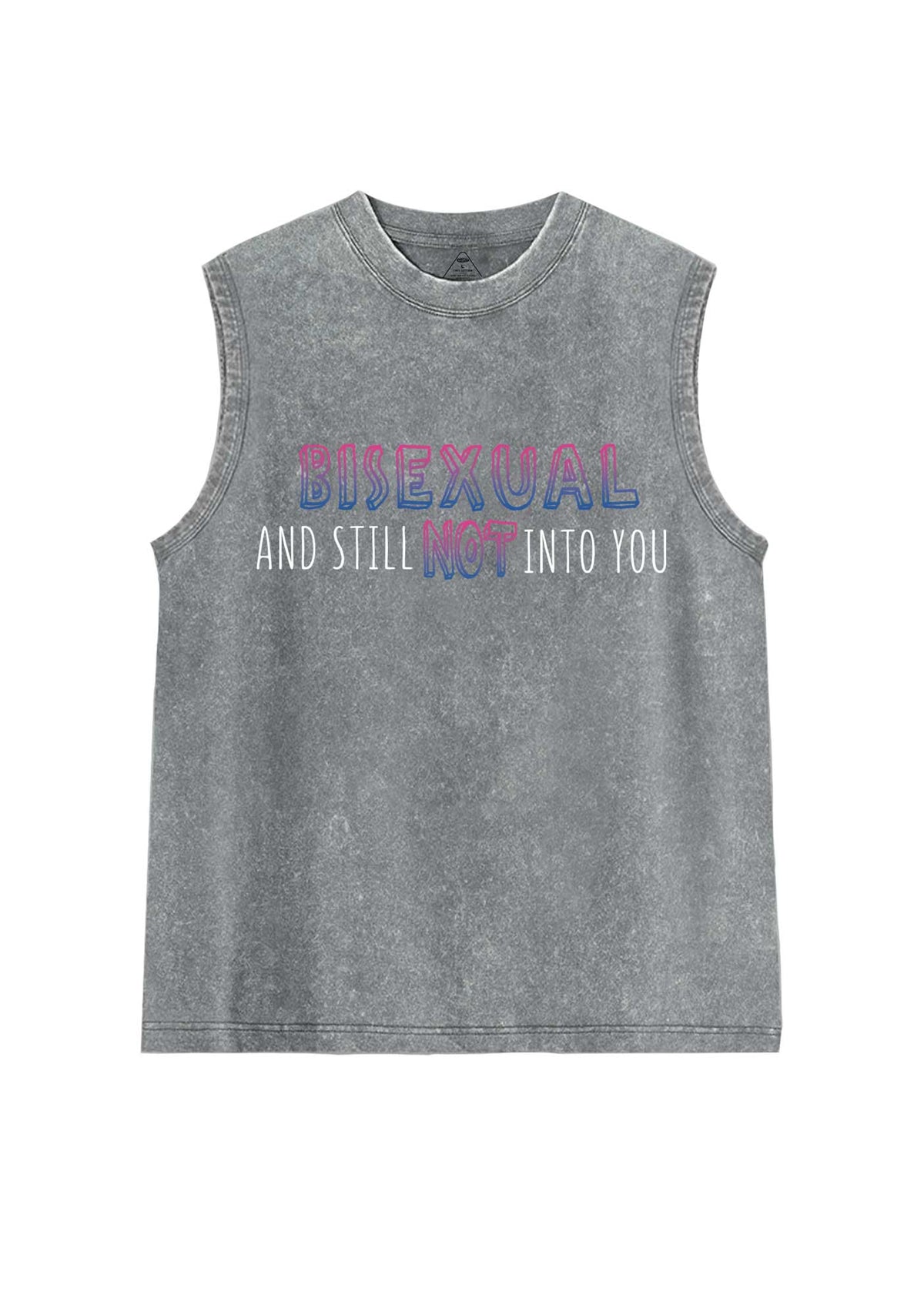 Bisexual And Still Not Into You Pride Y2K Washed Muscle Tank Cherrykitten
