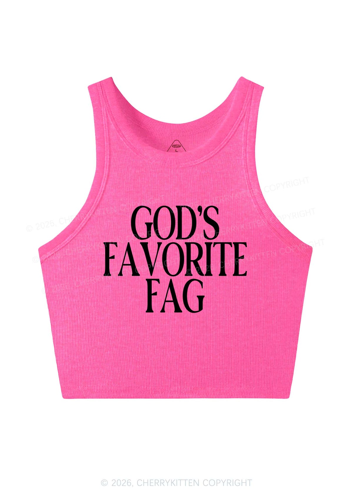 Gods Favorite Fag Pride Y2K Crop Tank Top Cherrykitten