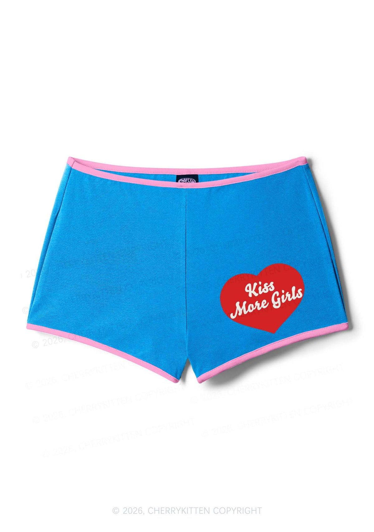 Kiss More Girls Pride Y2K Booty Shorts Cherrykitten