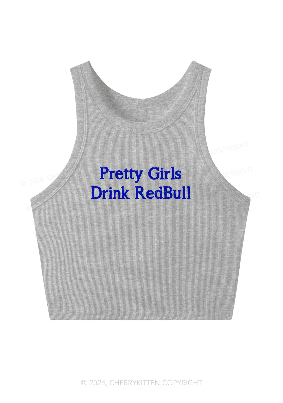 Pretty Girls Drink Red Y2K Crop Tank Top Cherrykitten