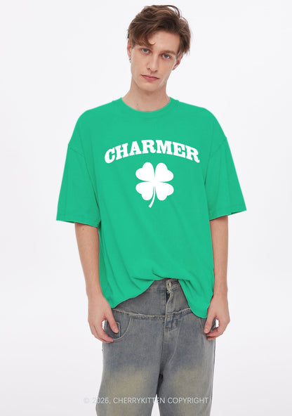 Charmer Shamrock St Patricks Y2K Shirts Washed Tee Cherrykitten