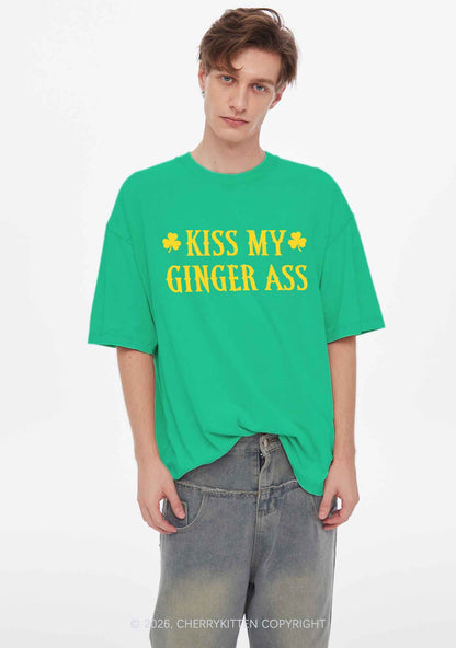 Kiss My Ginger Axx St Patricks Y2K Shirts Washed Tee Cherrykitten