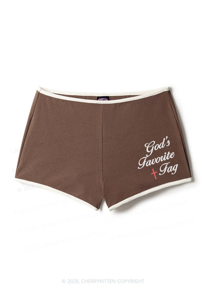 Gods Favorite Fag Pride Y2K Booty Shorts Cherrykitten