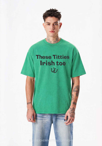 These Txtties Irish Too St Patricks Y2K Shirts Washed Tee Cherrykitten