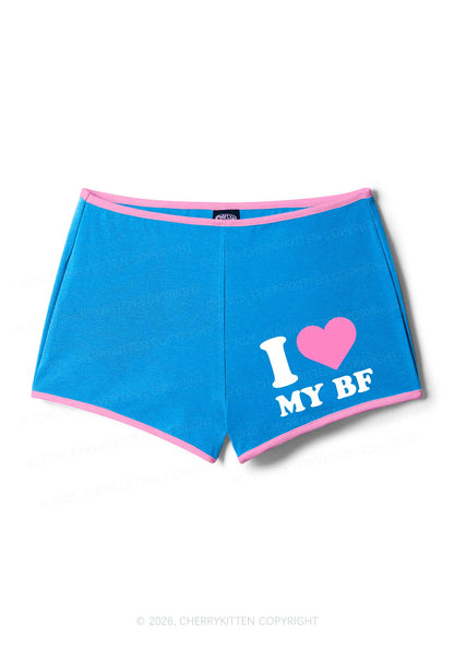 I Love My BF Valentine's Day Y2K Booty Shorts Cherrykitten