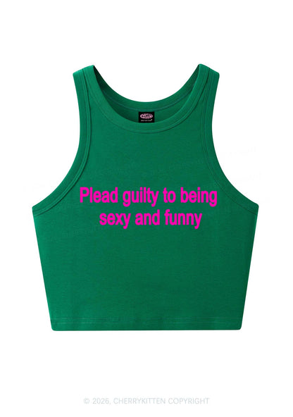 Plead Guilty To Being Funny Y2K Crop Tank Top Cherrykitten