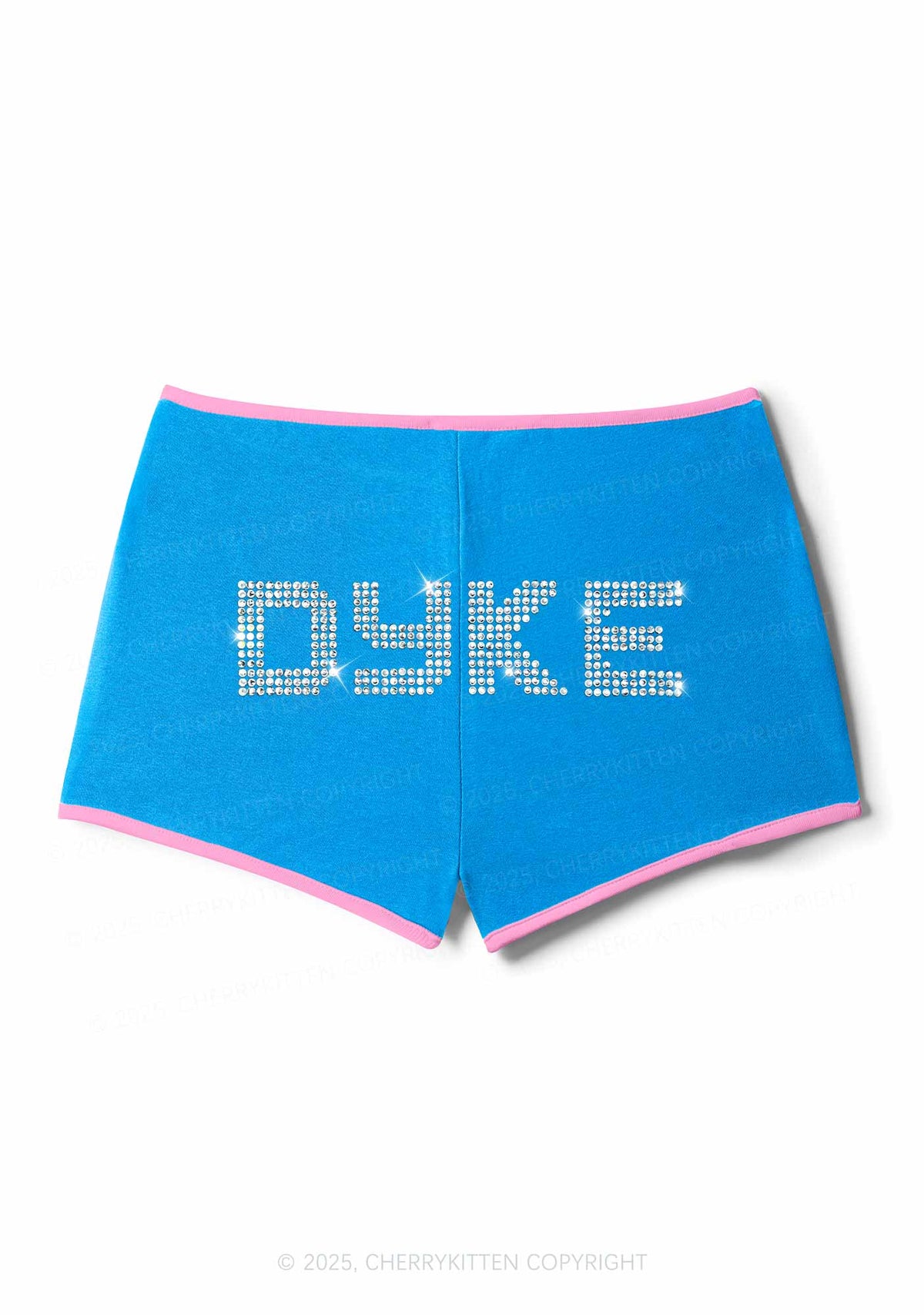 Rhinestone Dyke Pride Y2K Booty Shorts Cherrykitten